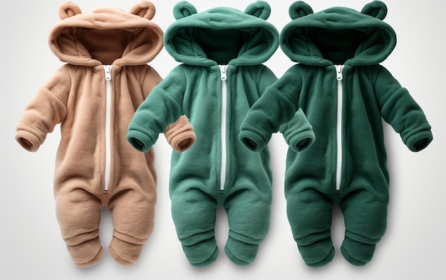 Foto front- und rückansicht fleece onesie set