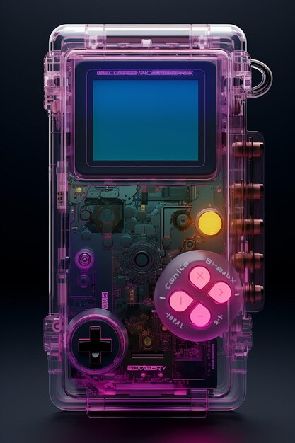 Front-View-Game Boy mit teilweise durchsichtigem Material