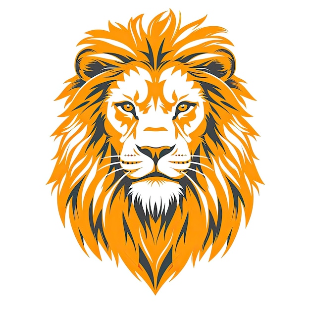 Frontansicht des Löwengesichts einfacher Vektor-Logo-Pop-Stilisierung 750 v 6 Job-ID 766ff387772f493889f37cabc97ca269