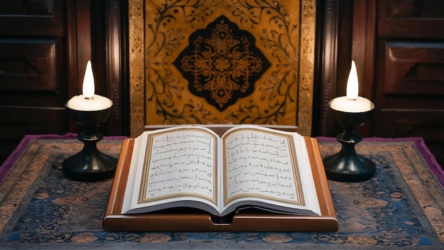 Frontansicht des Qur'an und des Rehals