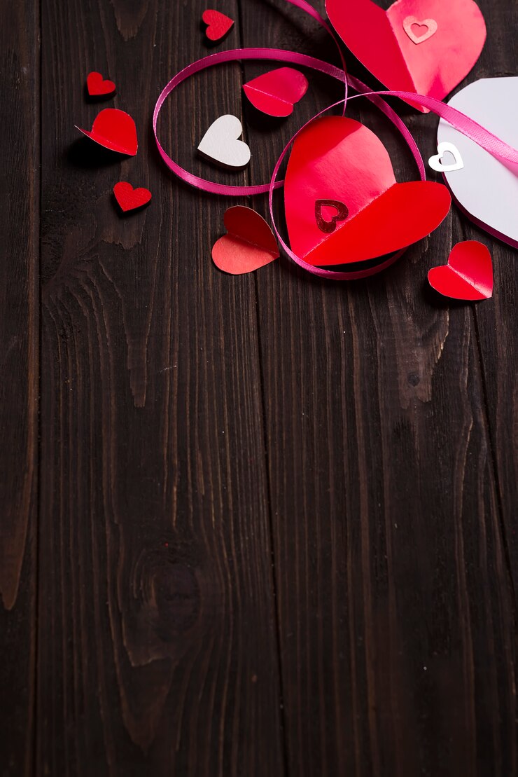 Foto fronteira de corações de papel vermelho mídia amor colocando