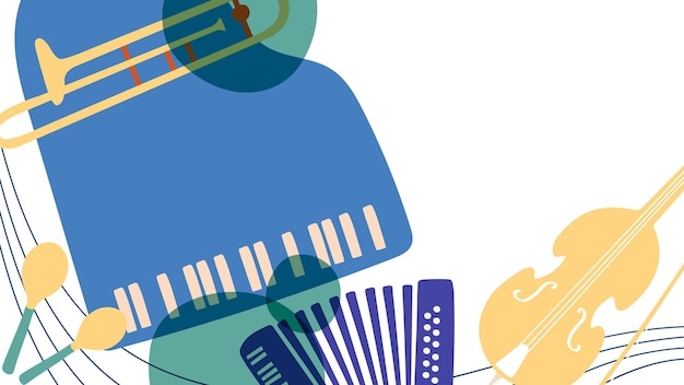 Fronteira estética azul png fundo instrumento musical em design retro
