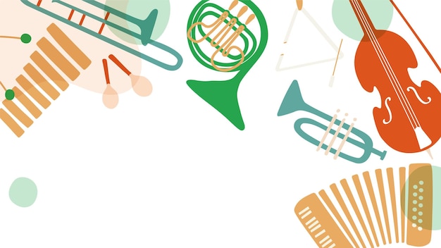 La frontera de la música png fondo instrumento retro en naranja pastel