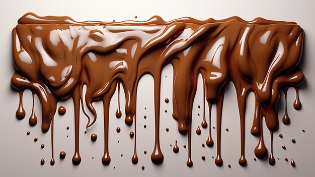 Frontera vectorial realista de textura de chocolate que gotea