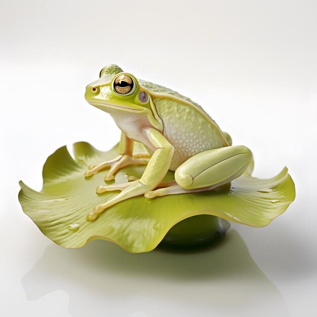 Foto frosch auf lotusblatt