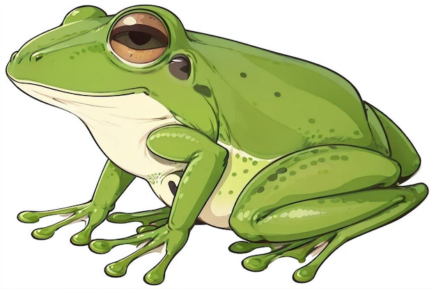 Frosch auf weißem Hintergrund