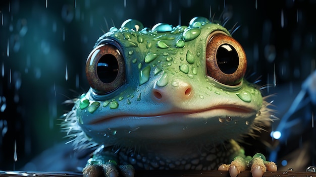 Frosch-Charakter HD 8K-Tapetenfotobild