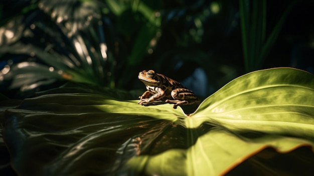 Froschschatten auf dem Blatt