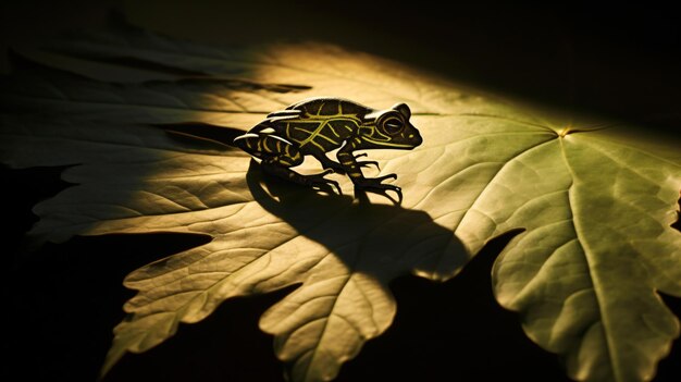 Froschschatten auf dem Blatt