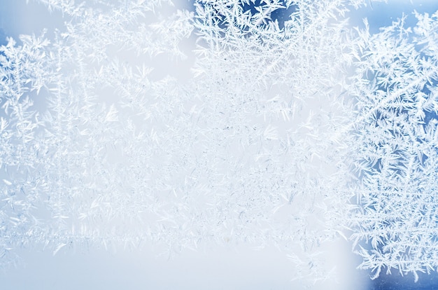 Frostige Muster auf dem Glas