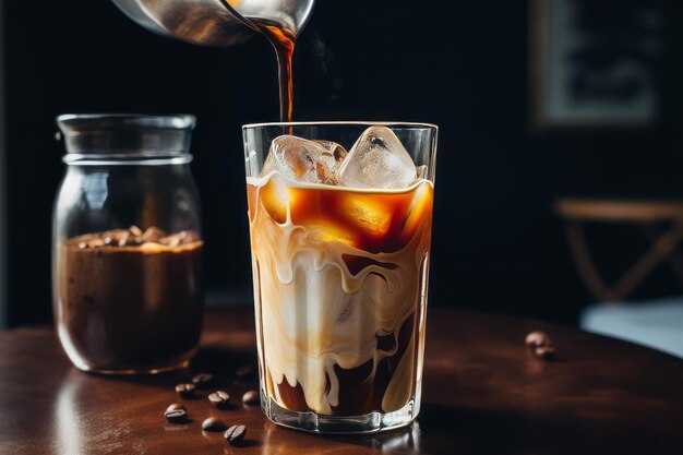 Frosty Fusion Savor a mistura perfeita de café refrigerado e leite cremoso em um copo
