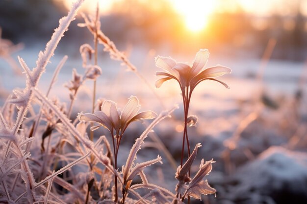 Foto frosty morning landscapes generative ki