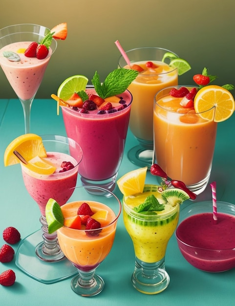 Fruchtcocktails Smoothie Frühstück Hintergrund