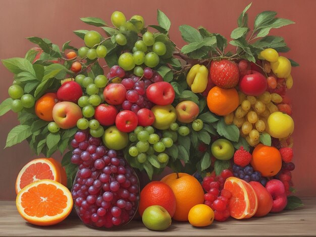 Früchte im hellen Hintergrund