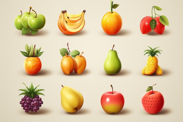 Früchte Weißer Hintergrund