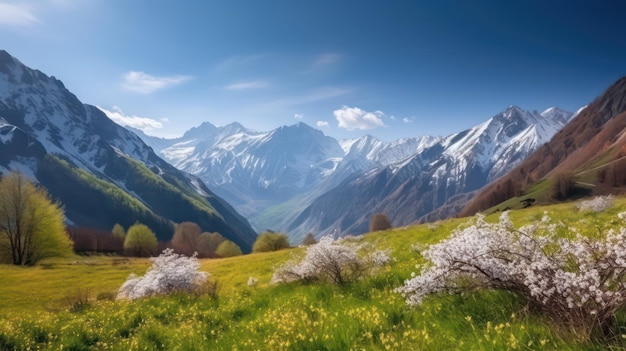 Frühling in den Bergen Tapete