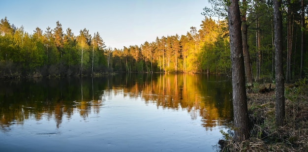 Frühling panoramische Wasserlandschaft von Zentralrussland