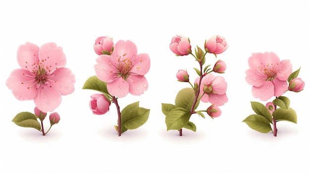 Frühlings-Sakura-Kirsche-Blumen-Büchel Design Frühlingsbaum-Illustration
