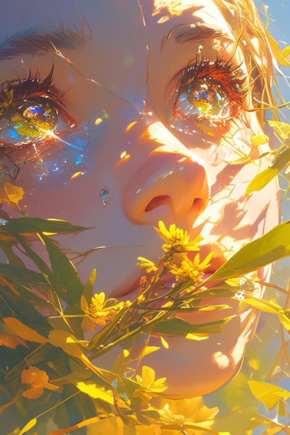 Frühlings-Solar-Term-Illustration Mädchen in Blumen-Szene-Illustrierung