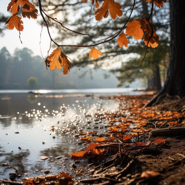 Frühlings- und Herbstlandschaft mit frischem Morgendach