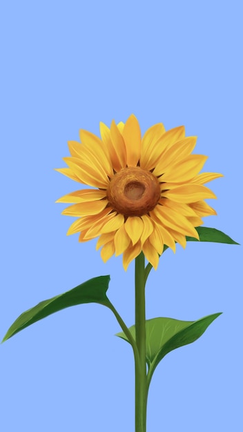Frühlings- und Sommer-Botanikblume Sonnenblumenillustration oder Helianthus annuus L erhältlich für e