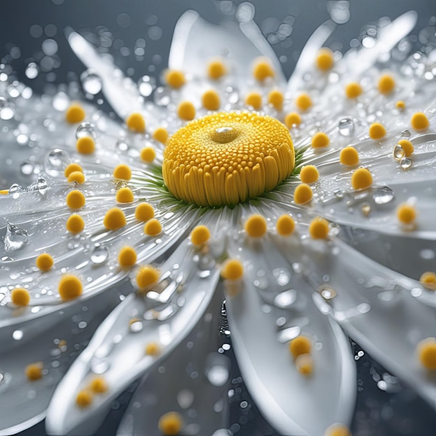 Foto frühlings- und sommergänseblümchen mit wassertropfen