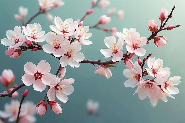 Frühlingsblüte schöne Blüten blühende Baumzweige frische Frühlingszweige generative ai