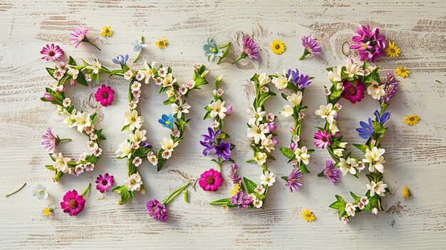 Frühlingsblüten lebendige Blumen Typographie mit Schmetterling Gänseblümchen Sonnenblume