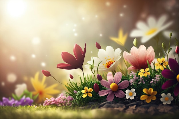 Frühlingsblume natürlicher Hintergrund Illustration AI generativ
