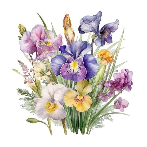 Frühlingsblumen Aquarell Illustration Frühling Clipart