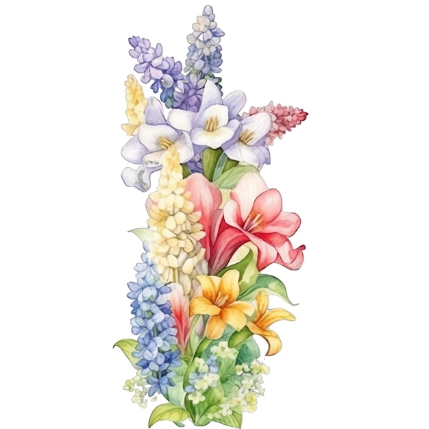 Frühlingsblumen Aquarell Illustration Frühling Clipart