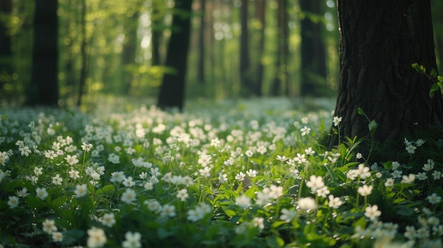 Frühlingsblumen im Wald