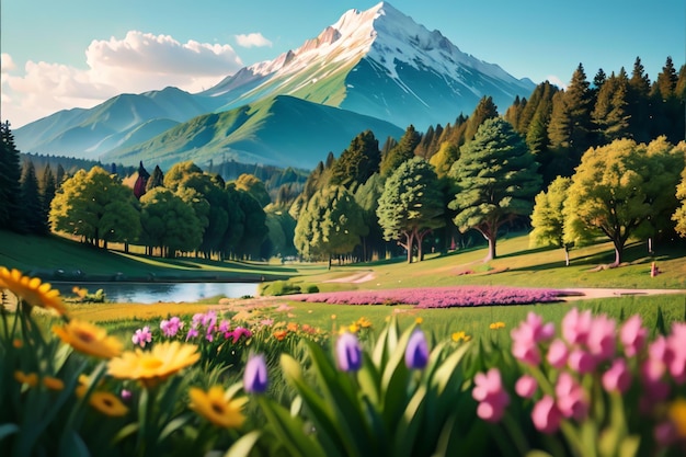 Frühlingsblumen in den Bergen Tapeten