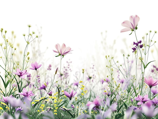 Foto frühlingsblumen, isoliert auf weißem hintergrund