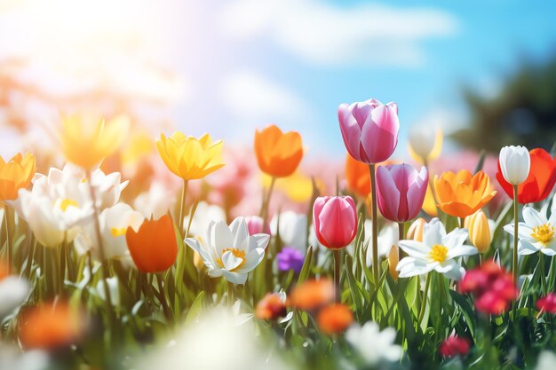 Foto frühlingsblumen-osterferienthema