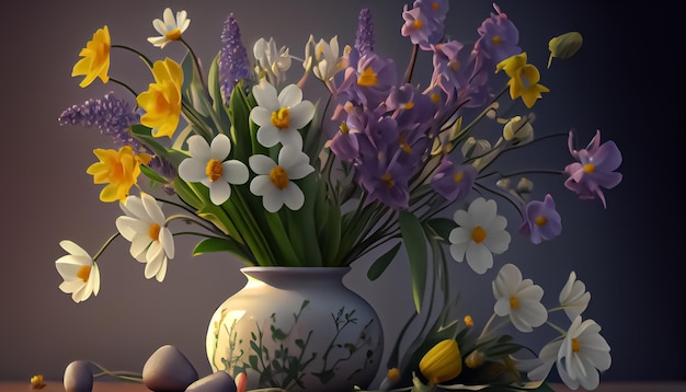 Frühlingsblumen realistisch 3D