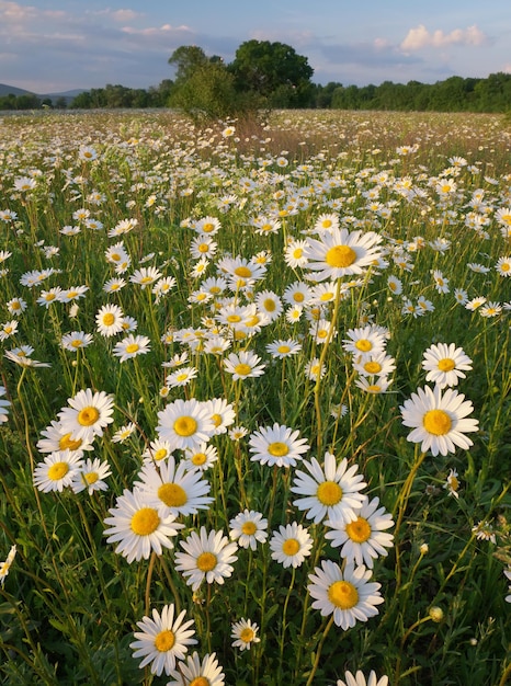 Frühlingsgänseblümchenblumen in der Wiese