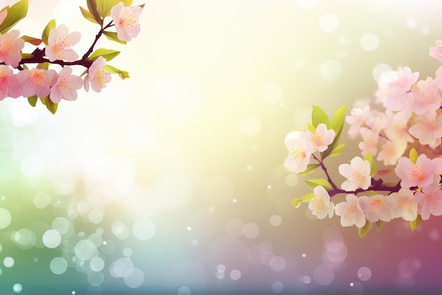 Frühlingshintergrund mit einem Zweig Kirschblüten