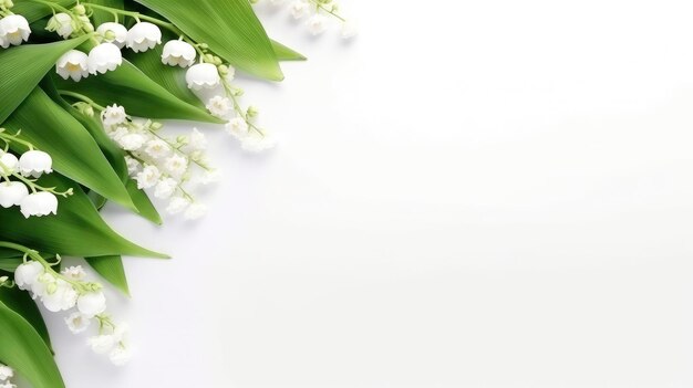 Frühlingskomposition von Lilienblumen von oben mit Platz für Text auf dem Hintergrund