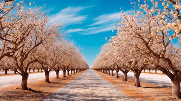 Frühlingslandschaft mit Kirschblüten