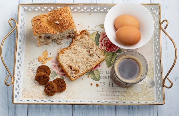 Frühstück Kaffee Brot Kekse