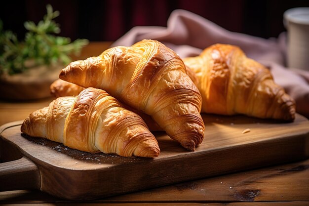 Frühstück mit Croissants