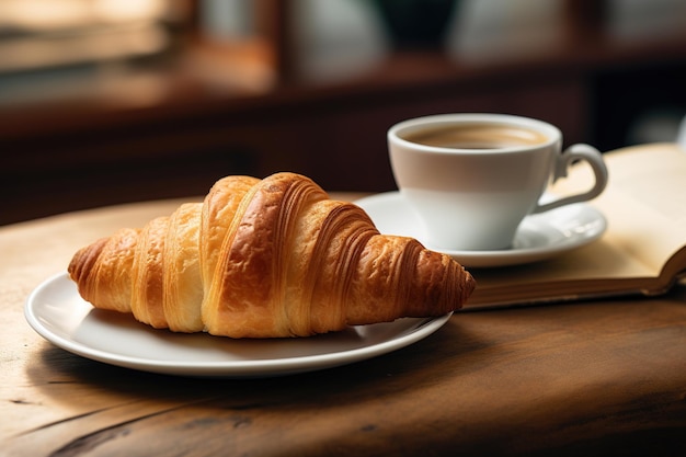 Frühstück mit Croissants