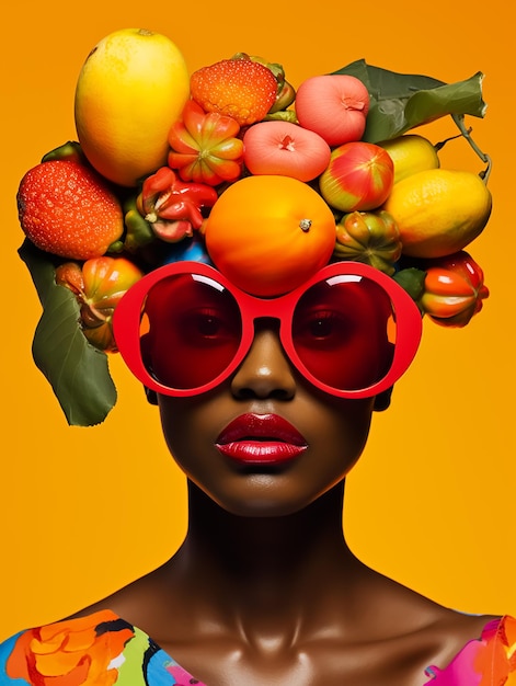 Fruit Frau Modemodell kreatives Magazin-Cover Natur