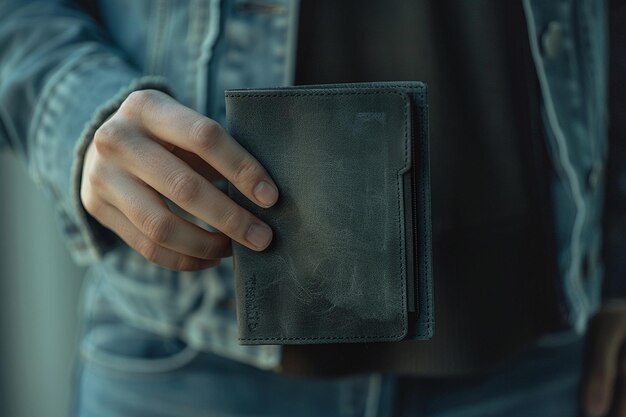 Frustrierte Person hält eine Brieftasche mit leerer Tasche