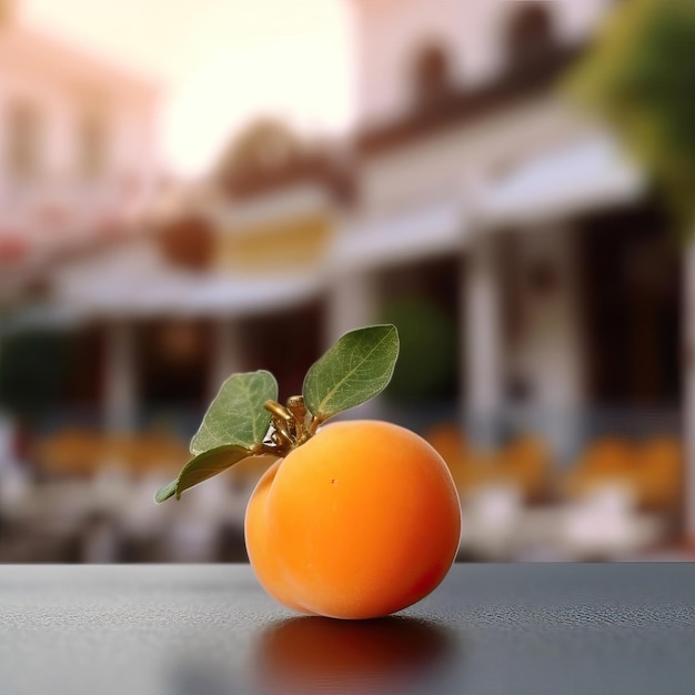 Fruta de albaricoque con fondo de jardín