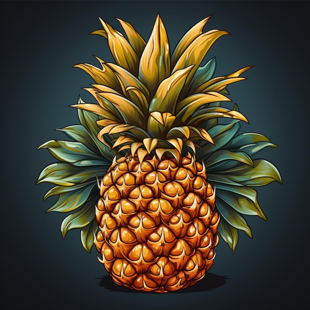 fruta de abacaxi com logotipo de desenho animado