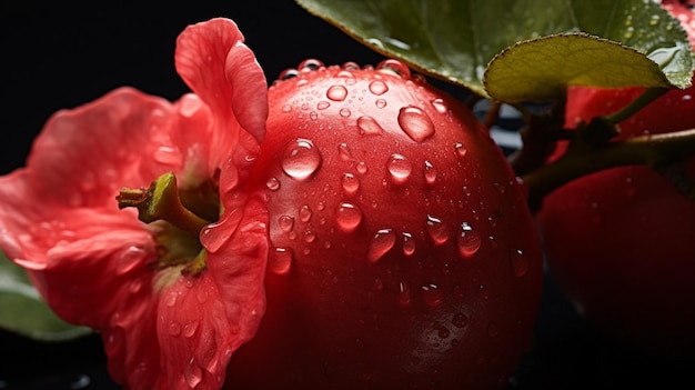 Fruta de marmelo fresco AI generativo com gotas de água isoladas em fundo branco com recorte pa