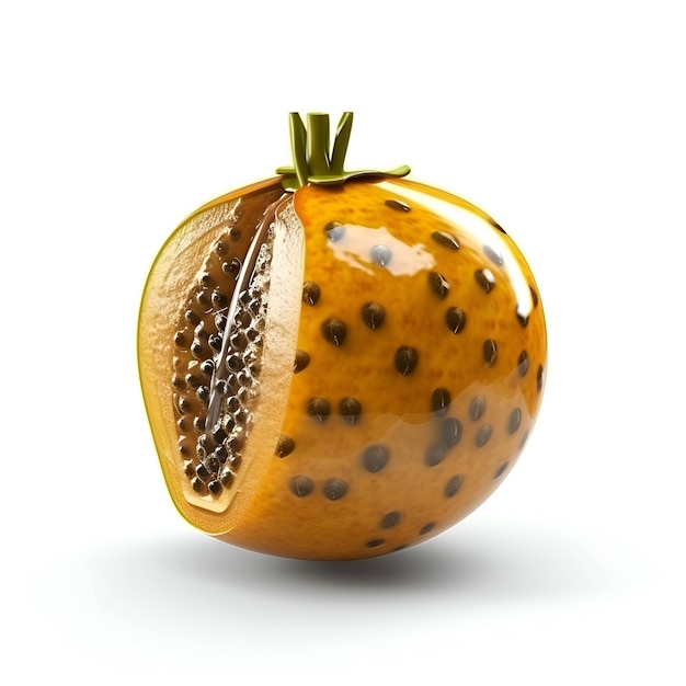 Fruta de papaia isolada em fundo branco ilustração 3D