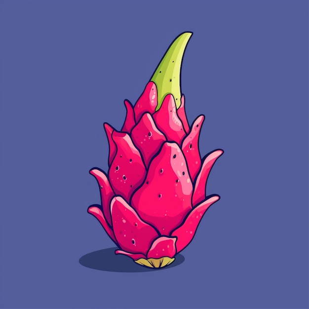 Foto fruta do dragão vector cor plana simples